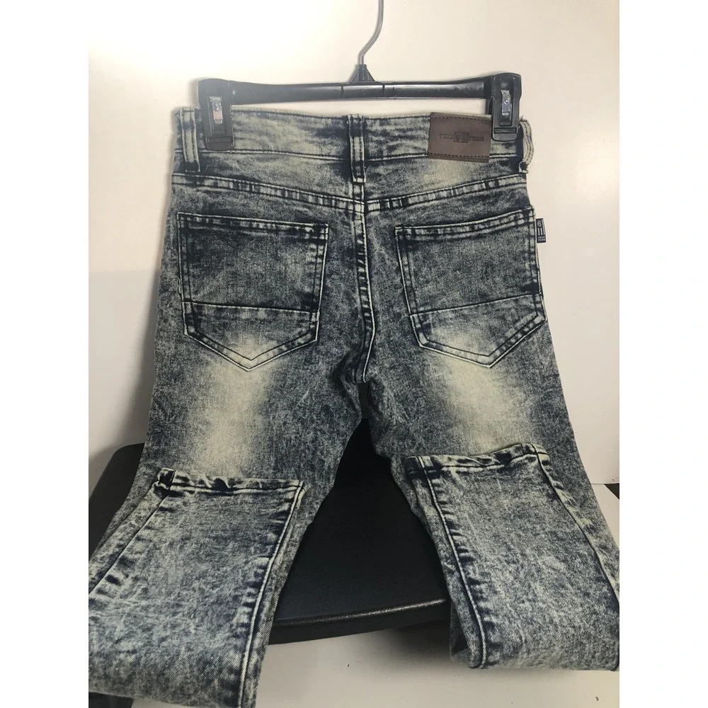 Phat Farm Boys Size 8 Skinny Stretch Jeans‎ Blue Acid Wash Denim Teen